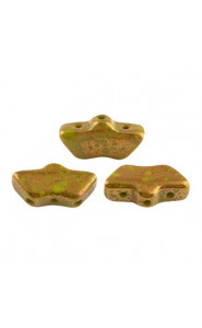Les perles par Puca® Delos beads Opaque green bronze 53420/15496